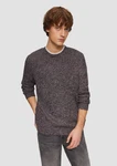 QS Strickpullover mit Rippstruktur Dunkelrot/Grau/Dunkelgrau