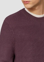 QS Strickpullover mit Rippstruktur Dunkelrot/Bordeaux/Lila