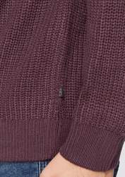 QS Strickpullover mit Rippstruktur Dunkelrot/Bordeaux/Lila