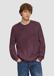QS Strickpullover mit Rippstruktur Dunkelrot/Bordeaux/Lila