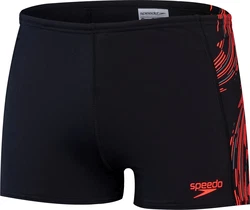 Speedo Badehose Mens Tech Panel Aquashort SCHWARZ/SIRENENROT
