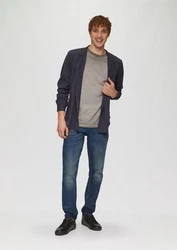 QS Kurzarmshirt Rundhalsausschnitt Garment Dye Braun/Grau/Beige/Khaki