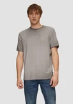QS Kurzarmshirt Rundhalsausschnitt Garment Dye Braun/Grau/Beige/Khaki
