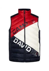 CAMP DAVID Steppweste Rot/Grau/Orange/Braun