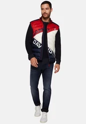 CAMP DAVID Steppweste Rot/Grau/Orange/Braun