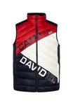 CAMP DAVID Steppweste Rot/Grau/Orange/Braun
