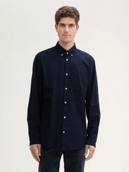 TOM TAILOR Langarmhemd Dunkelblau/Hellblau/Blau