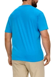 s.Oliver Kurzarmshirt Jerseyshirt mit Artwork Blau