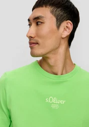 s.Oliver Kurzarmshirt T-Shirt mit Logo-Print Artwork Neonfarben/Grün/Hellgrün