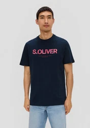 s.Oliver T-Shirt Kurzarmshirt Dunkelblau/Silber/Blau/Mischfarben