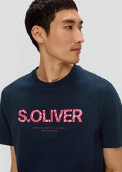 s.Oliver T-Shirt Kurzarmshirt Dunkelblau/Silber/Blau/Mischfarben
