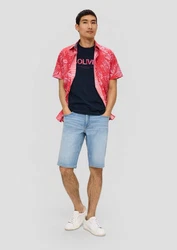 s.Oliver T-Shirt Kurzarmshirt Dunkelblau/Silber/Blau/Mischfarben