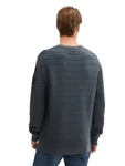 TOM TAILOR Crewneck Strickpullover Grau/Dunkelblau/Dunkelgrau