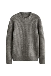 Next Rundhalspullover Regular Fit Grau/Dunkelgrau/Hellgrau