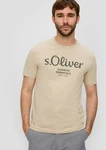 s.Oliver Kurzarmshirt T-Shirt Label-Print Artwork Silber/Khaki/Gelb/Grau/Braun
