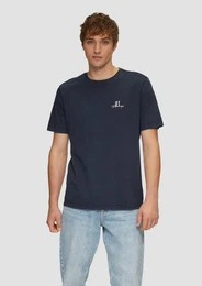 Kurzarmshirt Gewaschenes T-Shirt mit Front- und Rckenprint Waschung