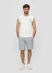 s.Oliver Shirttop Tanktop mit Frontprint Artwork Weiß/Creme/Mintgrün/Grün