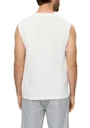 s.Oliver Shirttop Tanktop mit Frontprint Artwork Weiß/Creme/Mintgrün/Grün