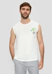 s.Oliver Shirttop Tanktop mit Frontprint Artwork Weiß/Creme/Mintgrün/Grün