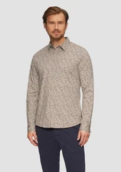 s.Oliver Hemd Beige/Khaki/Braun