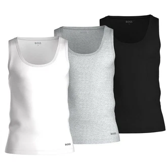 BOSS Unterhemd Classic Tank Top 3P (Packung, 3-St) grau/schwarz/weiß