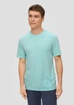 s.Oliver Kurzarmshirt T-Shirt mit Label-Print Grün/Hellblau