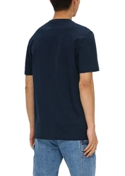 s.Oliver T-Shirt Kurzarmshirt Dunkelblau/Weiß/Schwarz