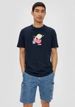 s.Oliver T-Shirt Kurzarmshirt Dunkelblau/Weiß/Schwarz