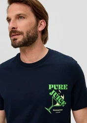 s.Oliver Kurzarmshirt Frontprint Artwork Grün/Dunkelblau/Lila/Blau