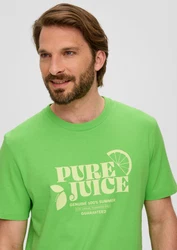 s.Oliver Kurzarmshirt Frontprint Artwork Rosa/Grün/Neonfarben