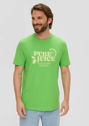 s.Oliver Kurzarmshirt Frontprint Artwork Rosa/Grün/Neonfarben