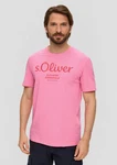 s.Oliver Kurzarmshirt T-Shirt Label-Print Artwork Rosa