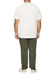 s.Oliver Kurzarmshirt T-Shirt mit Print Artwork Weiß/Creme/Beige/Khaki