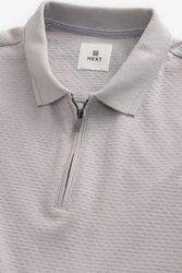 Next Poloshirt Strukturiertes Polo-Shirt Grau/Hellgrau/Lila/Braun