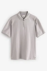 Next Poloshirt Strukturiertes Polo-Shirt Grau/Hellgrau/Lila/Braun