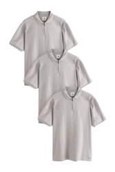 Next Poloshirt Strukturiertes Polo-Shirt Grau/Hellgrau/Lila/Braun