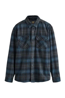 Next Langarmhemd Westernhemd Blau/Hellblau