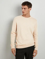 SELECTED HOMME Rundhalspullover Berg Orange/Beige/Khaki