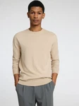 SELECTED HOMME Rundhalspullover Berg Orange/Beige/Khaki