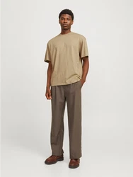 JACK & JONES T-Shirt JJEBradley Khaki/Beige/Braun