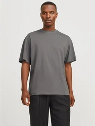 JACK & JONES T-Shirt JJEBradley Dunkelgrau/Hellgrau/Grau