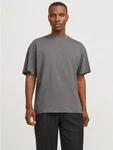 JACK & JONES T-Shirt JJEBradley Dunkelgrau/Hellgrau/Grau