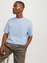 JACK & JONES T-Shirt JJEBradley Hellblau/Blau/Grau