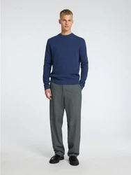 SELECTED HOMME Rundhalspullover SLHDane Dunkelblau/Blau/Hellblau