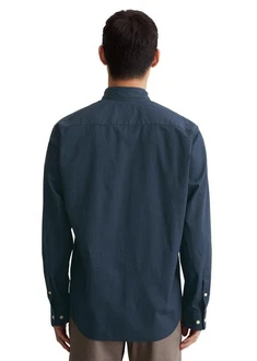 Marc O'Polo Langarmhemd aus Bio-Baumwolle Blau/Dunkelblau/Hellblau