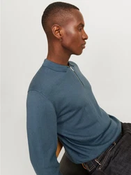 JACK & JONES Pullover JJEEmil Grau/Dunkelblau/Blau/Hellblau