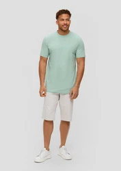s.Oliver Kurzarmshirt T-Shirt mit kleinem Logo-Print Grün/Hellgrün/Türkis