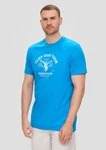 s.Oliver Kurzarmshirt Crew-Neck-Shirt Frontprint Hellblau/Türkis/Blau