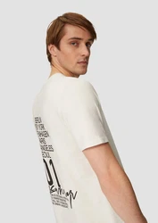 QS T-Shirt mit Front- und Rückenprint Beige/Khaki/Weiß/Creme