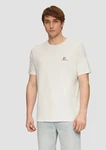 QS T-Shirt mit Front- und Rückenprint Beige/Khaki/Weiß/Creme